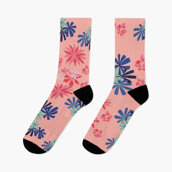 Item preview,  A Lush Floral Pattern - Blue-Green and Pink Flowers on Light Blue Background designed and sold by Hill Strom.