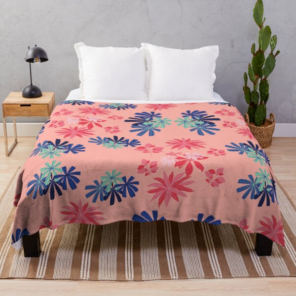 Item preview,  A Lush Floral Pattern - Blue-Green and Pink Flowers on Light Blue Background designed and sold by Hill Strom.