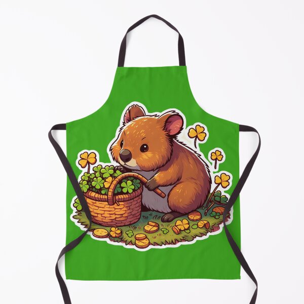Item preview, Happy Cute Quokka picking clover designed and sold by Irbisinthebox.