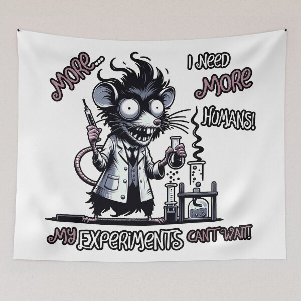Item preview, More Humans Needed, Scientist Rat, Cute, Geek Humor designed and sold by shypixels.