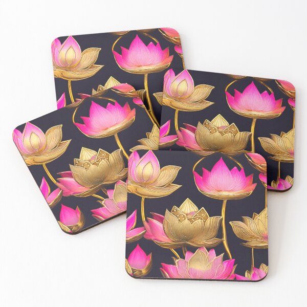 Item preview, GOLD & FUCHSIA LOTUS DESIGN designed and sold by asudesign.