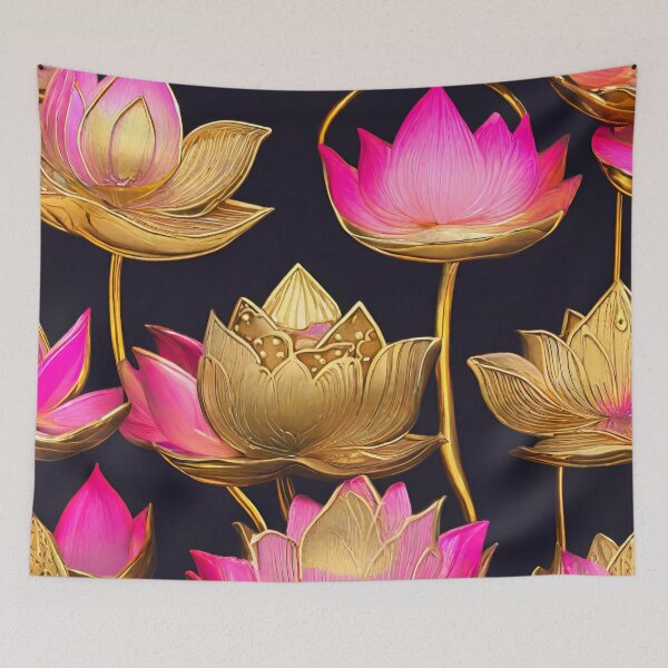 Item preview, GOLD & FUCHSIA LOTUS DESIGN designed and sold by asudesign.