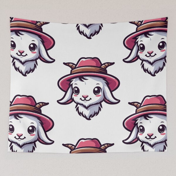 Item preview, Stylish Goat with Hat designed and sold by ArtfulWeave.