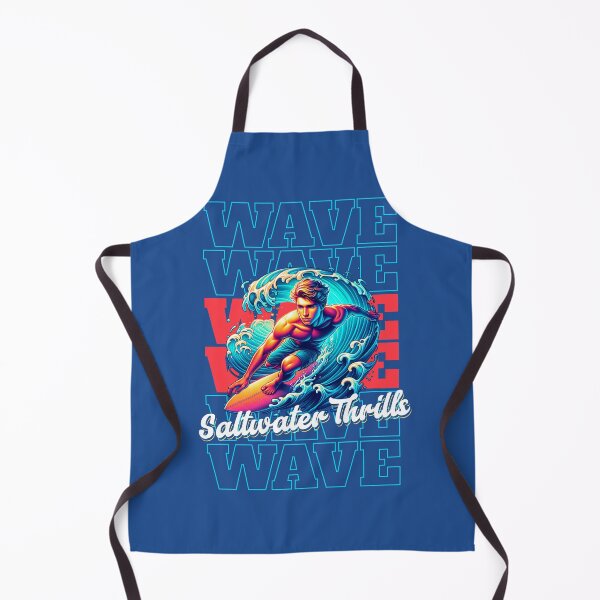 Item preview, Man on a Surfboard Riding a Wave, Saltwater Thrills, Summer Surfer Waves designed and sold by DAMOTAmagazine.