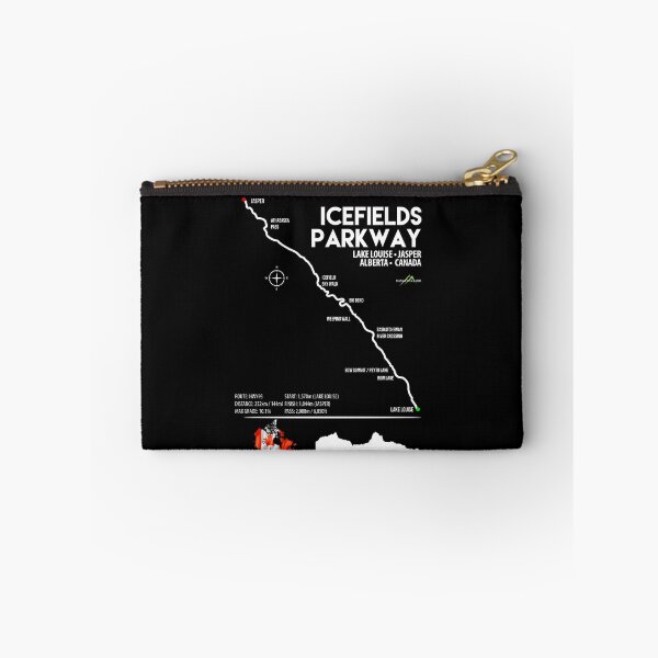 Item preview, Icefields Parkway Canada Highway 93 Road Trip Motorcycle Sports Car Camper Trail Map Art Print designed and sold by OuterShellUK.
