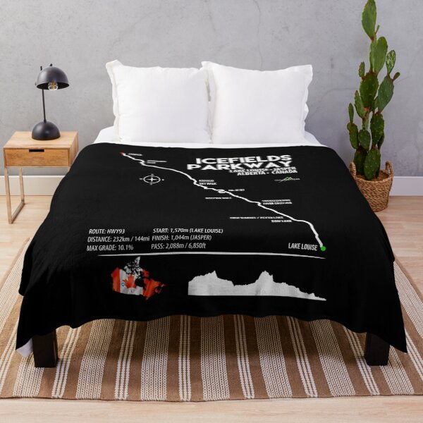 Item preview, Icefields Parkway Canada Highway 93 Road Trip Motorcycle Sports Car Camper Trail Map Art Print designed and sold by OuterShellUK.