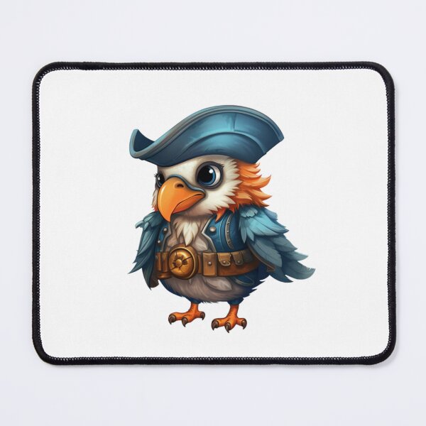 Item preview, Kawaii Blue Parrot Pirate designed and sold by KawaiiArtStyle.