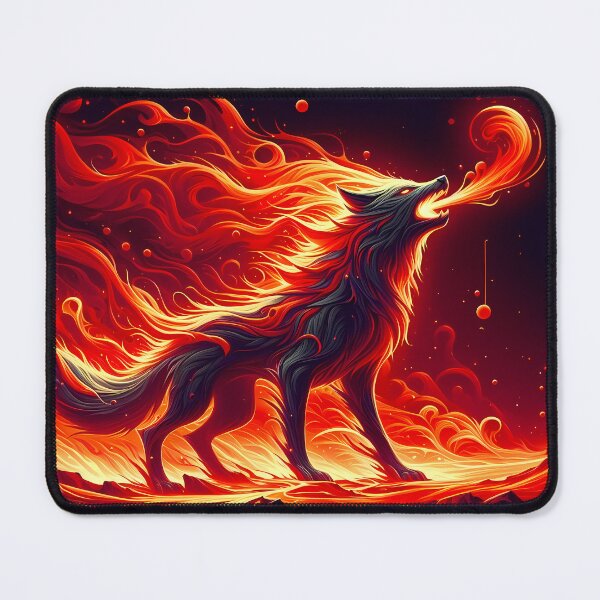Item preview, Epic Fire Lava Wolf, Ai Generated Art designed and sold by ACC .