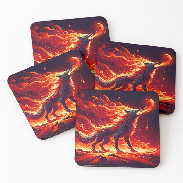 Item preview, Epic Fire Lava Wolf, Ai Generated Art  designed and sold by ACC .