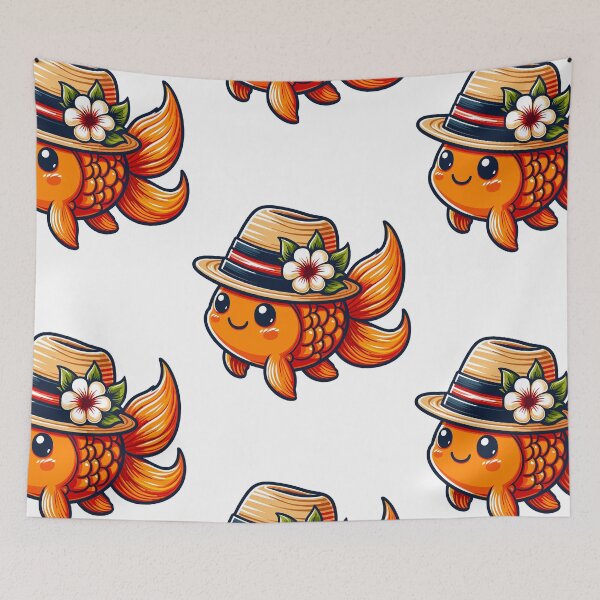 Item preview, Goldfish with Hat designed and sold by ArtfulWeave.