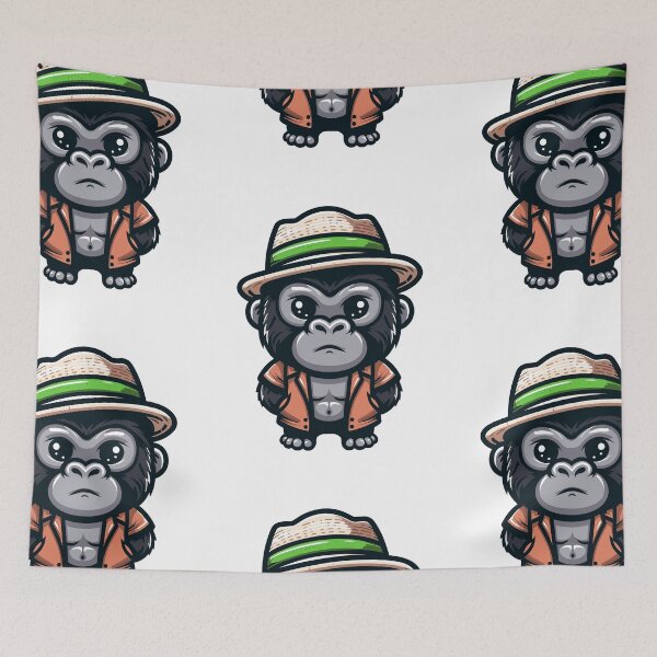 Item preview, Cool Gorilla in Hat designed and sold by ArtfulWeave.