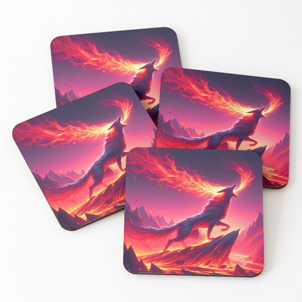Item preview, Epic Fire Lava Wolf, Ai Generated Art  designed and sold by ACC .