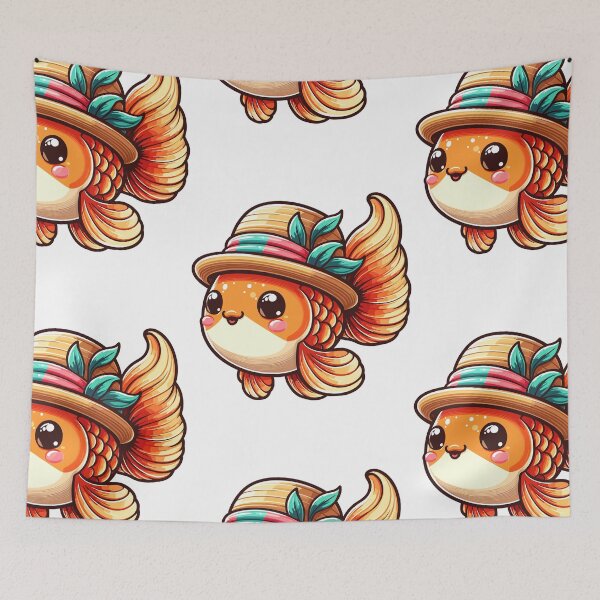 Item preview, Stylish Goldfish with Hat designed and sold by ArtfulWeave.