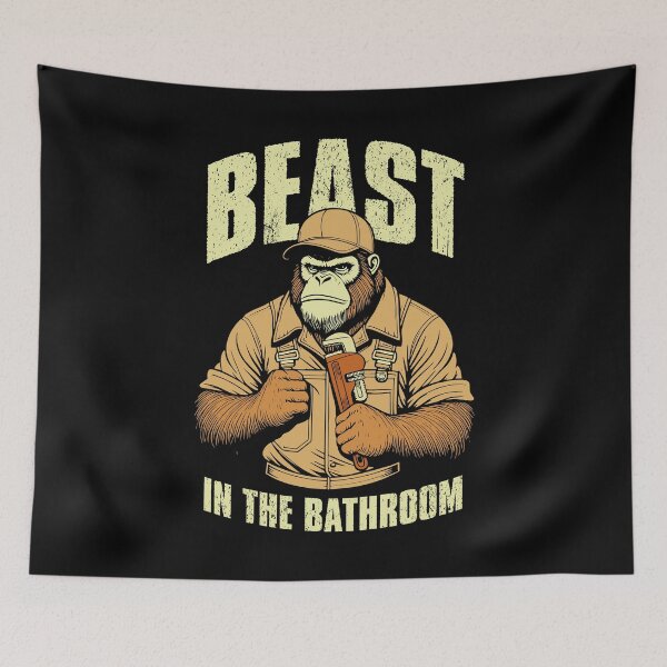 Item preview, Funny Plumber Bigfoot Beast In The Bathroom Pipefitter designed and sold by GrandeDuc.