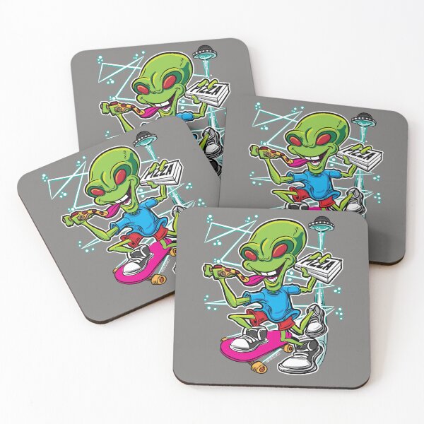 Item preview, Alien Skateboard Pizza Delivery designed and sold by eShirtLabs.