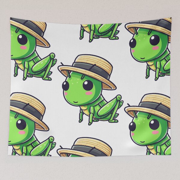 Item preview, Cool Grasshopper in Hat designed and sold by ArtfulWeave.