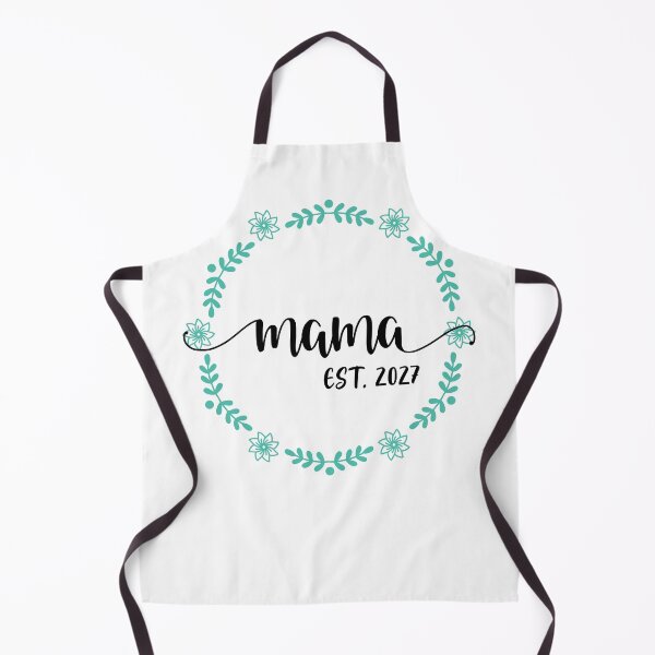 Item preview, Mama Est 2027 in green floral wreath designed and sold by EmeraldeaArt.