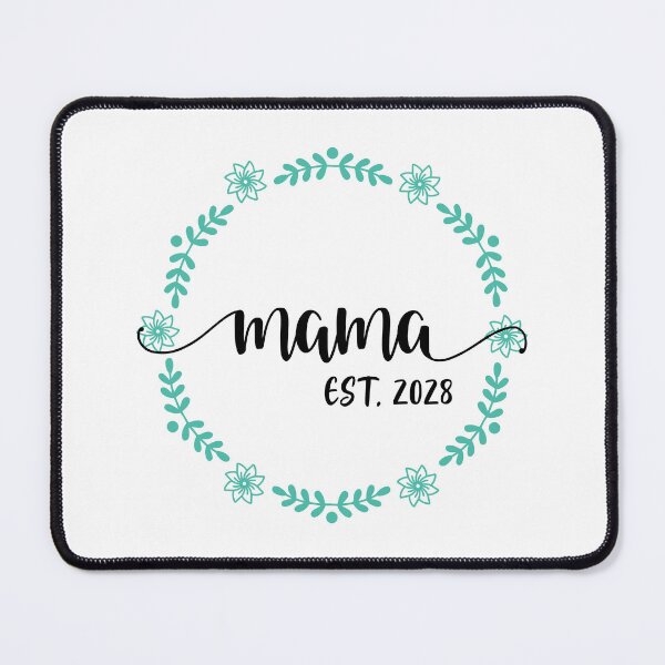 Item preview, Mama Est 2028 in green floral wreath designed and sold by EmeraldeaArt.