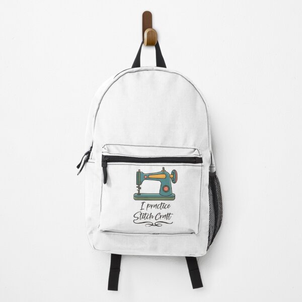 Item preview, I practice Stitch Craft - with a modern-retro sewing machine illustration designed and sold by EmeraldeaArt.
