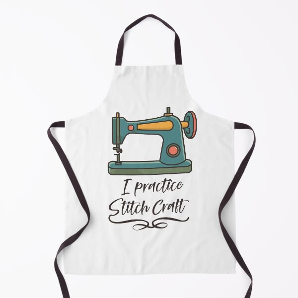 Item preview, I practice Stitch Craft - with a modern-retro sewing machine illustration designed and sold by EmeraldeaArt.