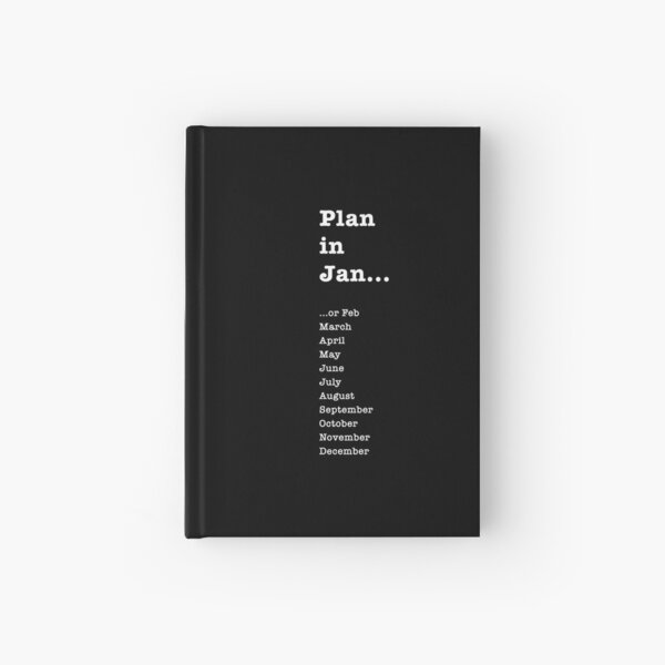 Plan in Jan... Typography Hardcover Journal Hardcover Journal