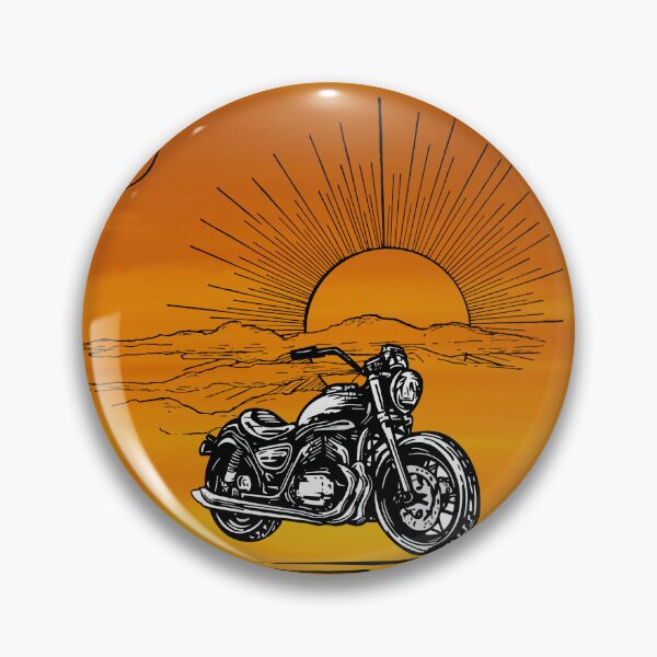 Artikelvorschau, Motorrad-Sonnenuntergang mit Hintergrund entworfen und verkauft von tomorrowsart.