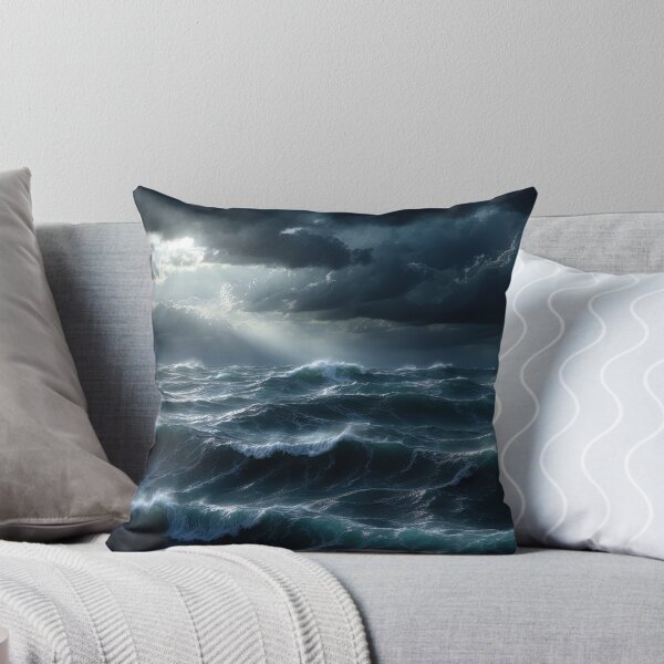 Item preview, Stormy sea at night. Heavy sea. A strong storm with big waves in the ocean. Night thunderstorm. Dark mode colors.  designed and sold by digoarpi.