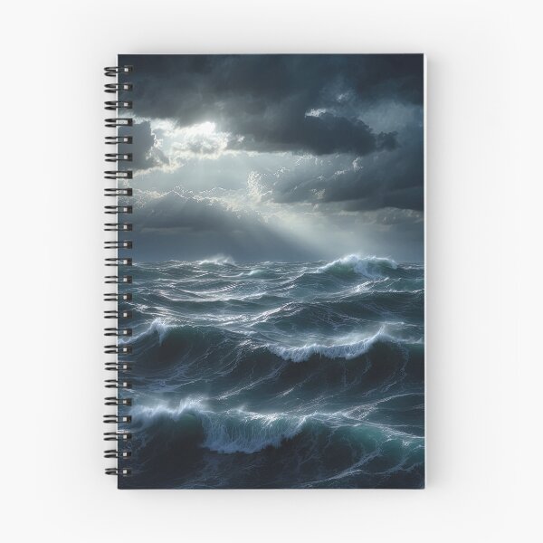Item preview, Stormy sea at night. Heavy sea. A strong storm with big waves in the ocean. Night thunderstorm. Dark mode colors.  designed and sold by digoarpi.