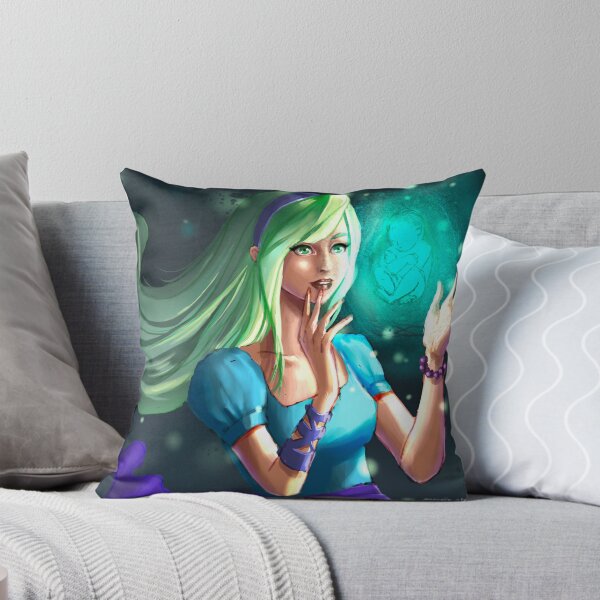 Item preview, Emerald-haired woman trying to hold a mist baby designed and sold by moxie-strife.