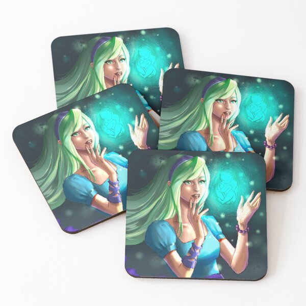 Item preview, Emerald-haired woman trying to hold a mist baby designed and sold by moxie-strife.