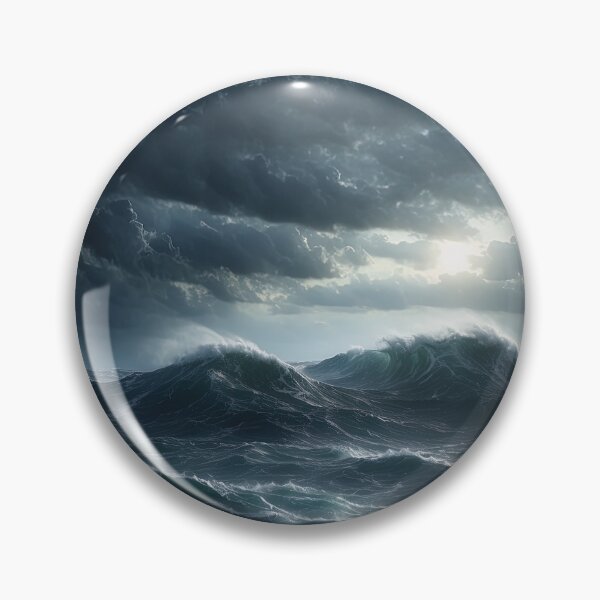 Item preview, Stormy sea at night. Heavy sea. A strong storm with big waves in the ocean. Night thunderstorm. Dark mode colors.  designed and sold by digoarpi.
