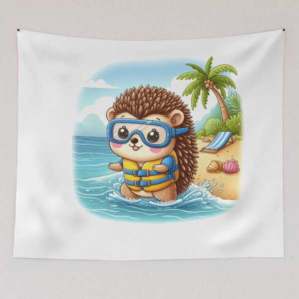 Item preview, hedgehog on the beach designed and sold by rayo-art.