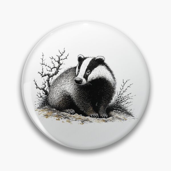 Item preview, Pensive Badger Standing In Thorn Bush designed and sold by EdgyEdgeArt.