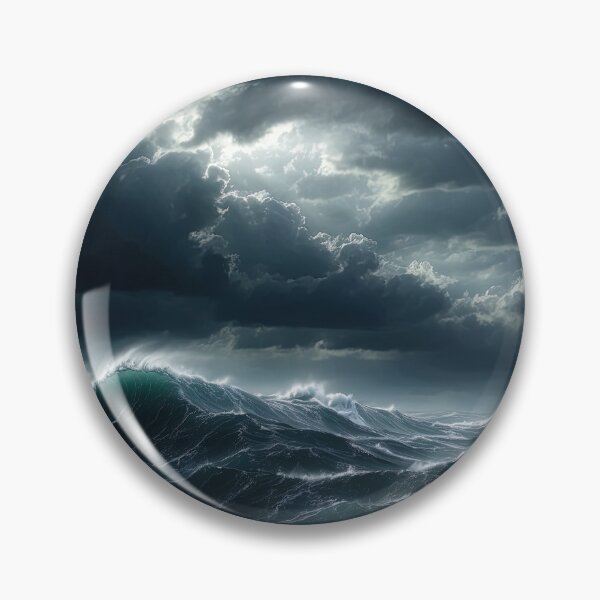 Item preview, Stormy sea at night. Heavy sea. A strong storm with big waves in the ocean. Night thunderstorm. Dark mode colors.  designed and sold by digoarpi.