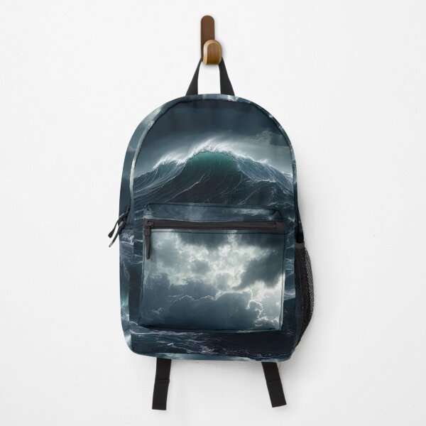 Item preview, Stormy sea at night. Heavy sea. A strong storm with big waves in the ocean. Night thunderstorm. Dark mode colors.  designed and sold by digoarpi.
