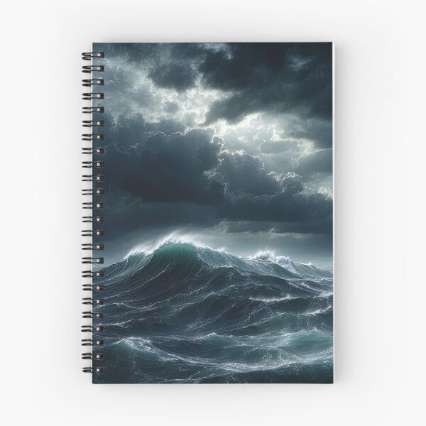 Item preview, Stormy sea at night. Heavy sea. A strong storm with big waves in the ocean. Night thunderstorm. Dark mode colors.  designed and sold by digoarpi.