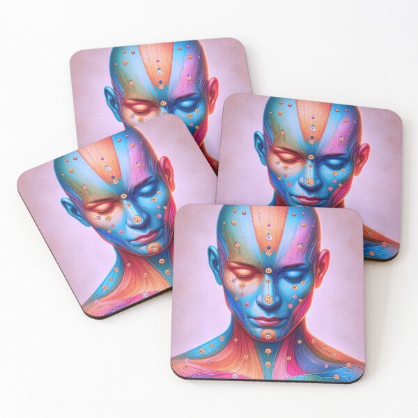 Item preview, Abstract Accupuncture Portrait - Pink  designed and sold by PyxieZen.