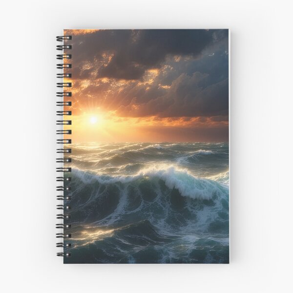 Item preview, Stormy sea at night. Heavy sea. Sunset lights.A strong storm with big waves in the ocean. Night thunderstorm. Dark mode colors.  designed and sold by digoarpi.