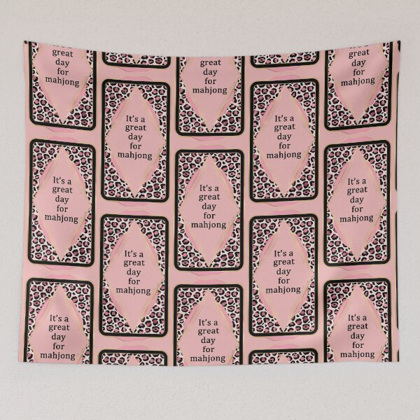 Item preview, Its a great day for mahjong - in leopard pattern frame designed and sold by EmeraldeaArt.