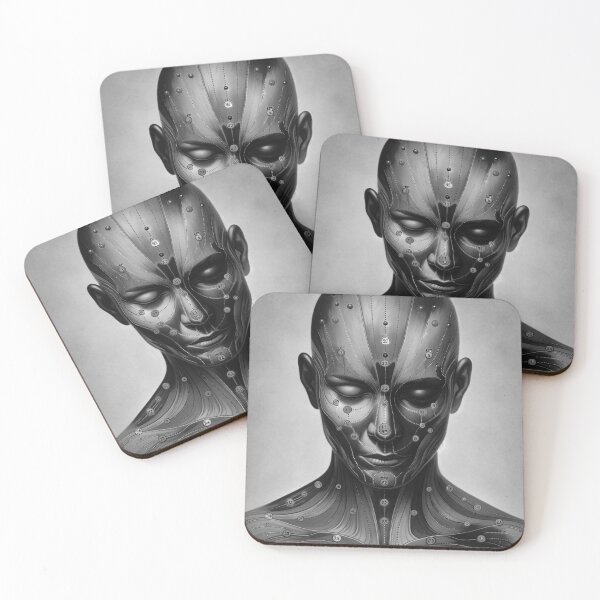 Item preview, Abstract Accupuncture Portrait - Black & White designed and sold by PyxieZen.