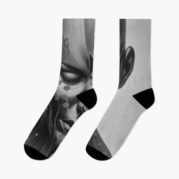 Item preview, Abstract Accupuncture Portrait - Black & White designed and sold by PyxieZen.