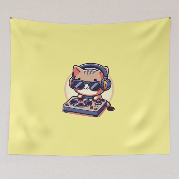 Item preview, Music Lover Cat DJ designed and sold by SOMI SOMI.
