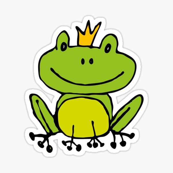 Green frog prince - light line Sticker