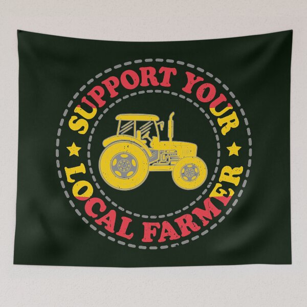 Item preview, Support Your Local Farmer, ES, Spain, Madrid, Tractor designed and sold by Cerulean-Shop.