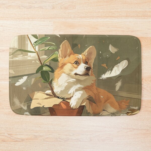 Item preview, Corgi dog feathers everywhere designed and sold by CorgiCuddle.