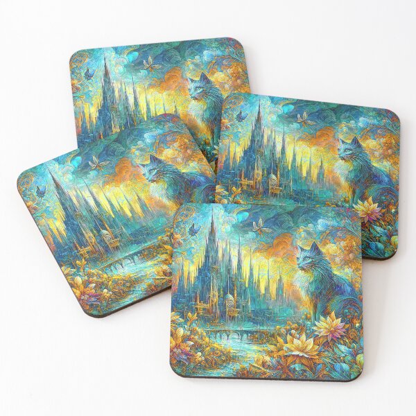 Item preview, Abstract abstraction of castle and cat. DeepDream designed and sold by blackhalt.