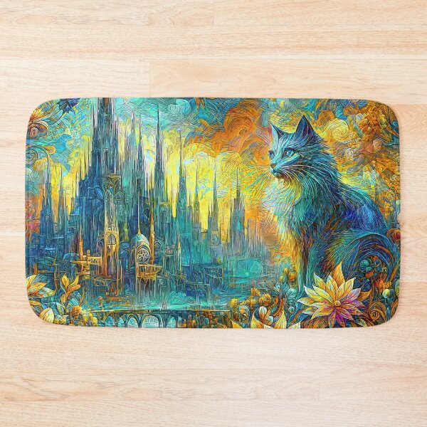 Item preview, Abstract abstraction of castle and cat. DeepDream designed and sold by blackhalt.
