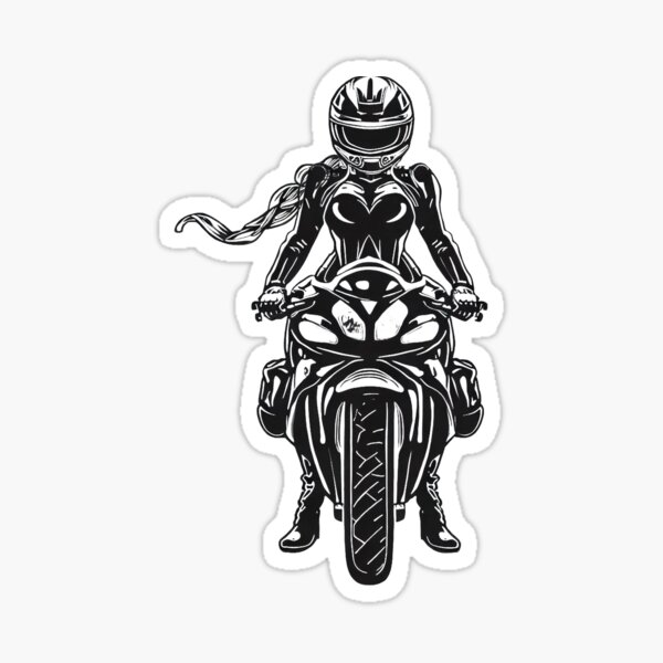 Item preview, Girl on a motobike, Motorcycle Girl, Long Hair, Stunt, Motogirl, Biker girl Automotive Outfit designed and sold by Cr320.