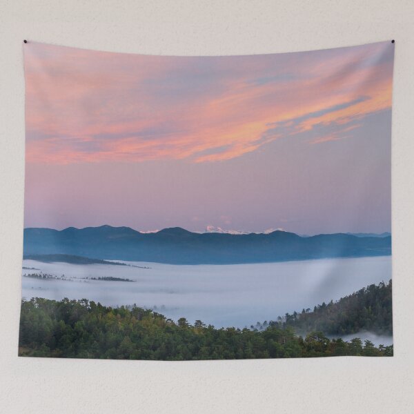 Item preview, Sunrise morning fog in valley Triglav, Slovenia designed and sold by Patrik Lovrin.