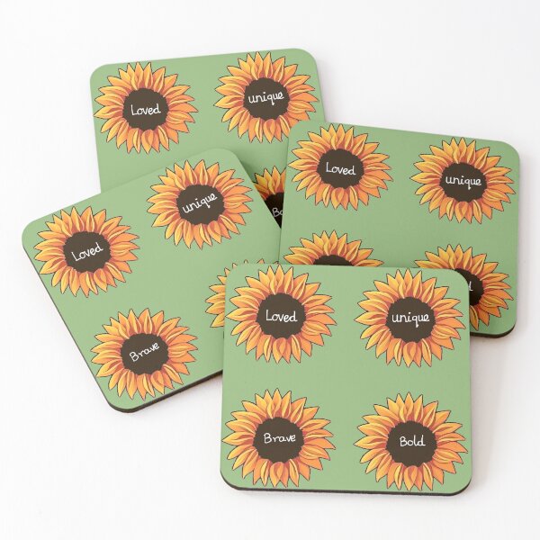 Item preview, Cute yellow sun flowers beautiful positive words designed and sold by BALCONYDOORS.